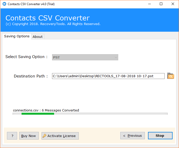 Start converting CSV contacts