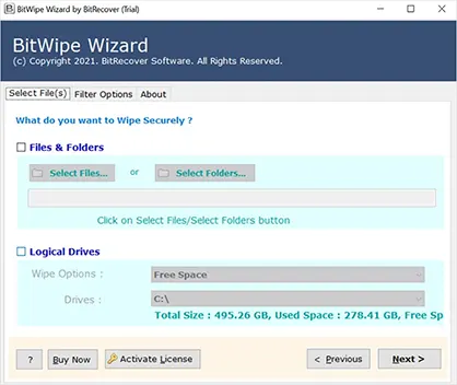 wipe folder logical drive