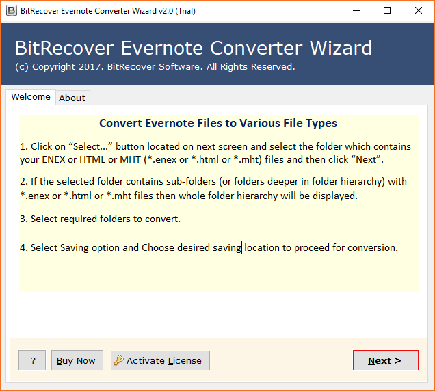 Evernote-Konverter ausführen