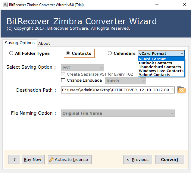 Zimbra-Kontakte konvertieren