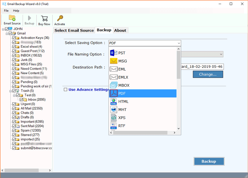 select PDF from the file saving options