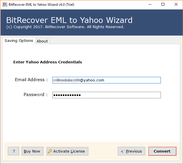 Import EML files into Yahoo Mail