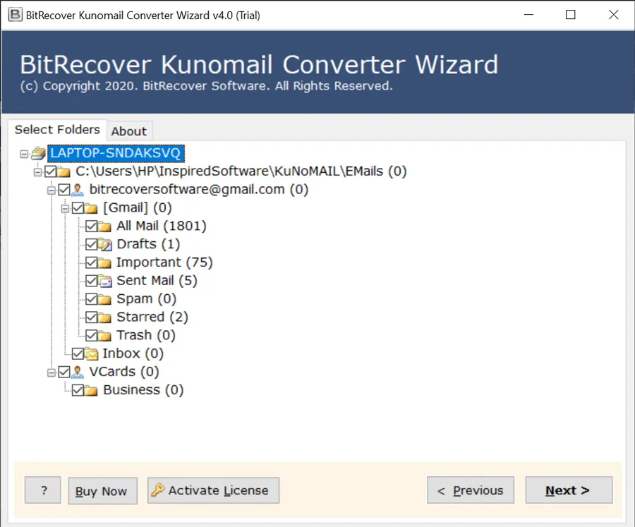 preview Kunomail folders