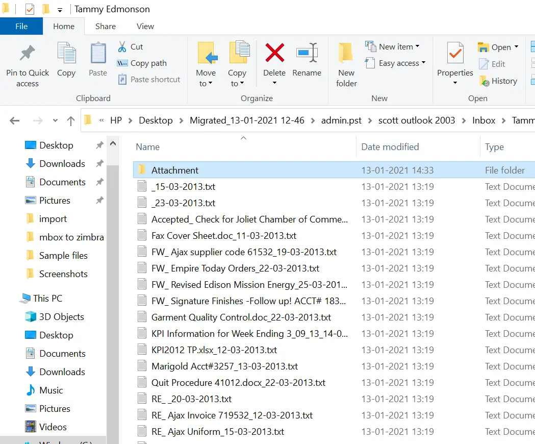open PDF Files from attachment folder