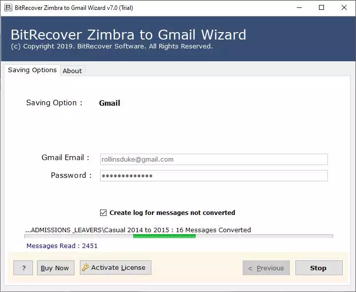 import Zimbra TGZ to Gmail