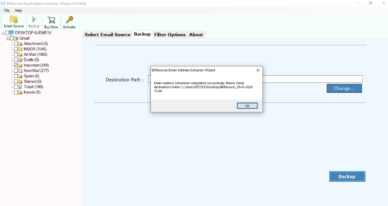 successfully extract email addresses from Gmail