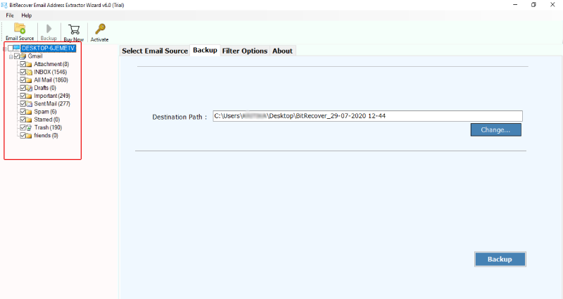 extract email addresses from Hotmail