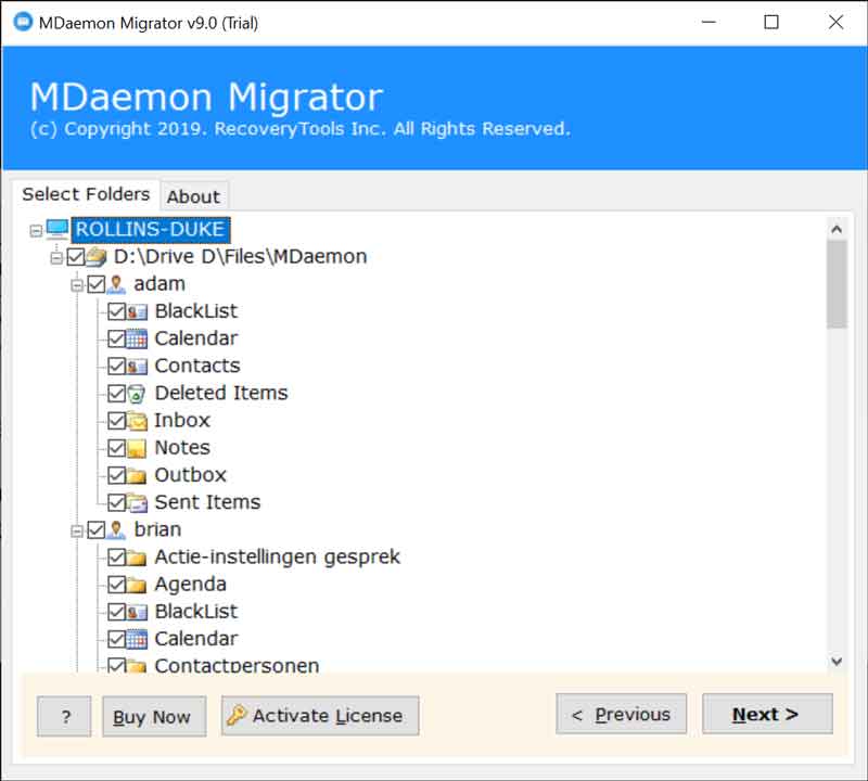 Check MDaemon Folders