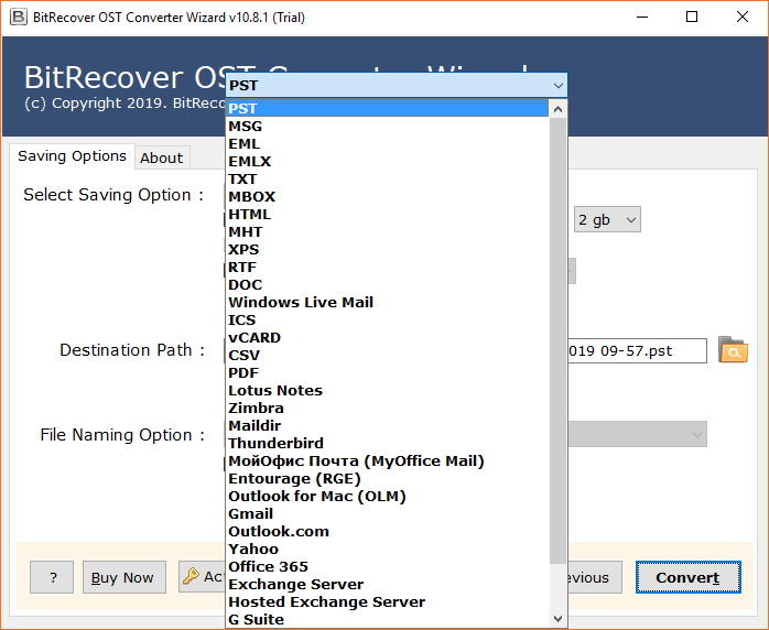 BitRecover OST to PST Converter Wizard