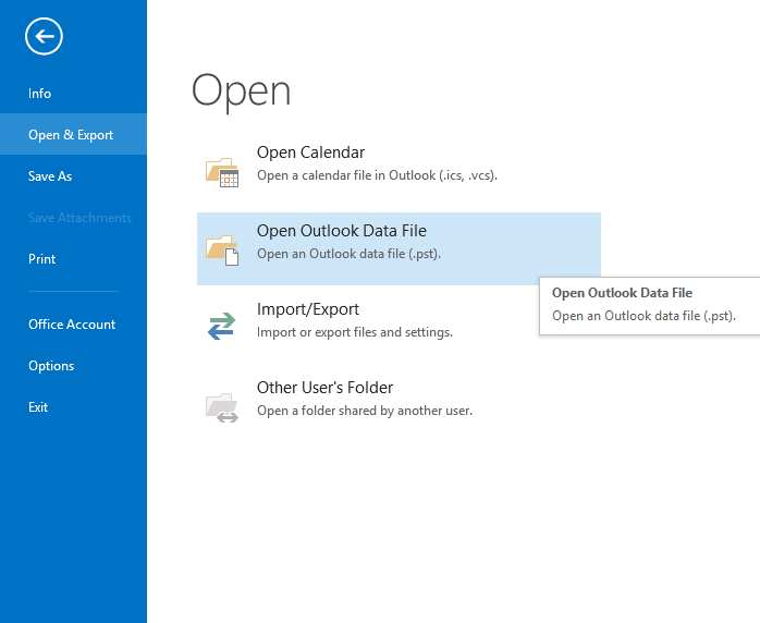 open Microsoft Outlook