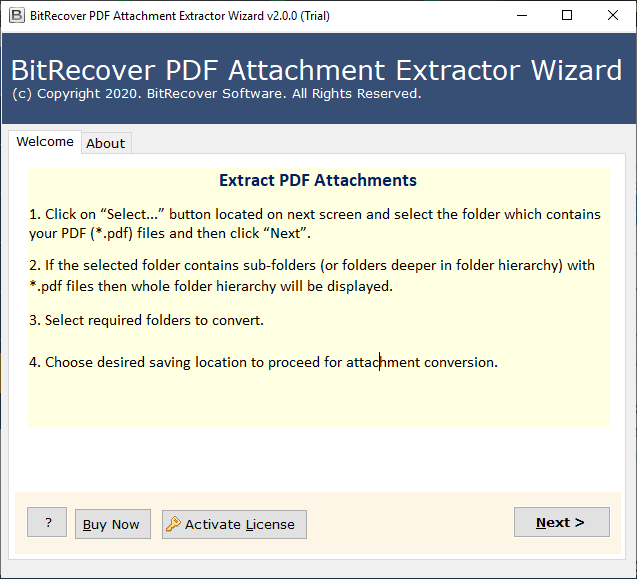 BitRecover PDF Attachment Extractor Wizard