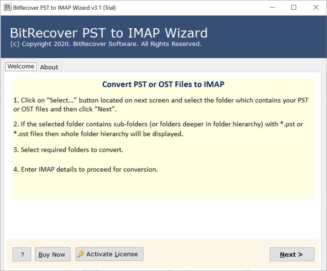 BitRecover PST to IMAP Migration Wizard