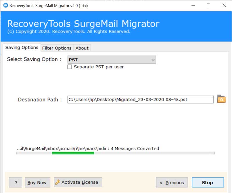 SurgeMail Migrator tool