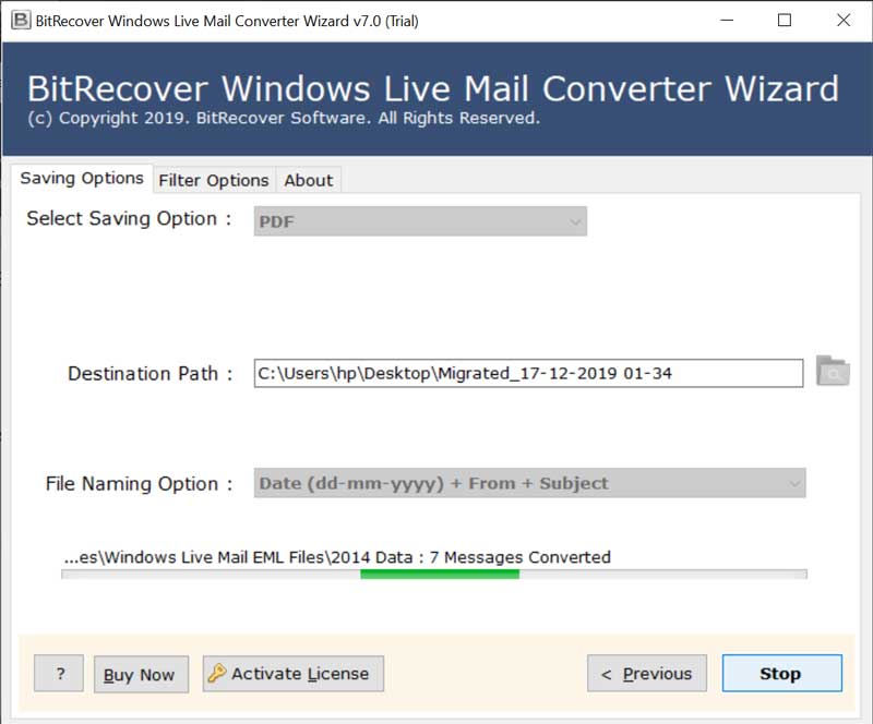 convert WLM emails to CSV file