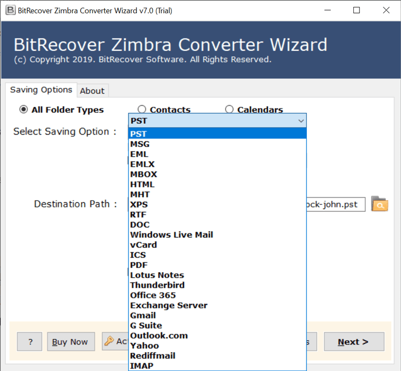 Zimbra変換ツール 14 フォーマットのzimbra Tgzデータファイルのエクスポート Bitrecover
