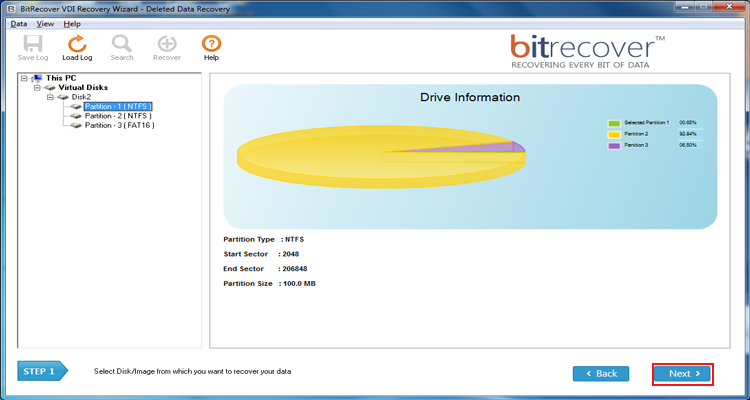 Partizione di file VDI