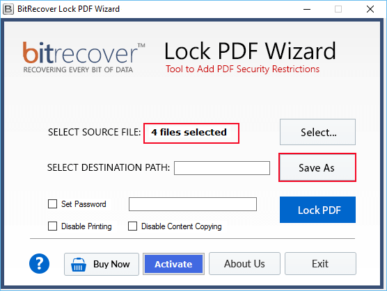 Protect PDF document with password