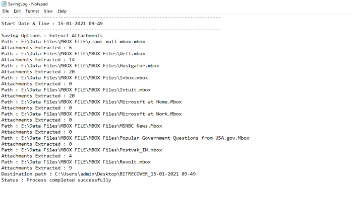 SavingLog Report