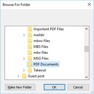 choose folder containing PDF