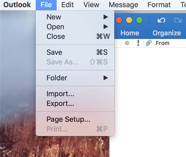 import google archive into outlook 2016 on mac