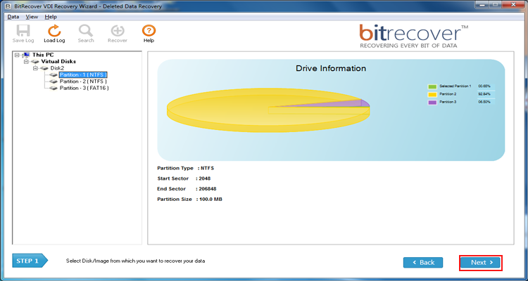 see VDI virtual drive partitions